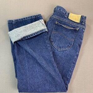 Vintage Lee Jeans Mens 38 (Fits 36x30) Blue Denim Straight Leg USA Workwear 90s